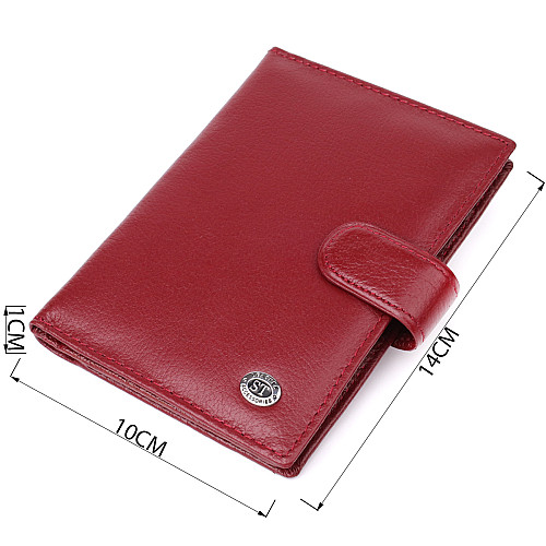 Обкладинка для документів для жінок ST Leather 23117 10х14х1 см Бордовий