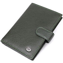 Обкладка для документів унісекс ST Leather 23119 10х14х1 см Зелений