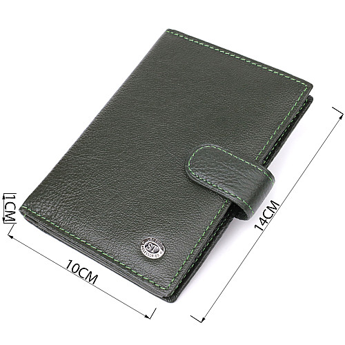 Обкладка для документів унісекс ST Leather 23119 10х14х1 см Зелений