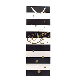 Пакет подарочный Львівська Мануфактура Друку Cheers 12х35 см Чорно-білий AL05ML