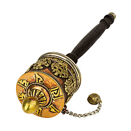 Молитвений барабан Кайлаш Мані Вісім символів щастя 25х6 см Різнокольоровий (27930)