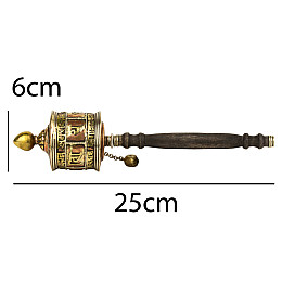 Молитвений барабан Кайлаш Мані 25х6 см Мідний (27931)