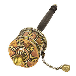 Молитвений барабан Кайлаш Мані 25х6 см Мідний (27931)