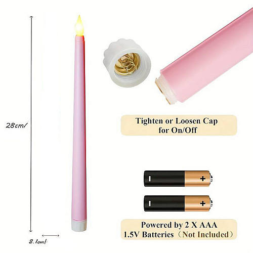 Свечка на батарейках No Brand LED Leeseph 27 см Розовый (MV025r)