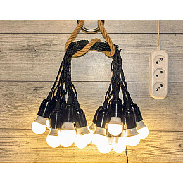 Уличная Ретро Гирлянда Для Помещения и Улицы RETRO LAMPA Винтаж 30 метров 61 лампа LED 4W (Лампа Экономка) влагозащита IP44 от 220V Пластик Матовое Белый Цвет (300542441)