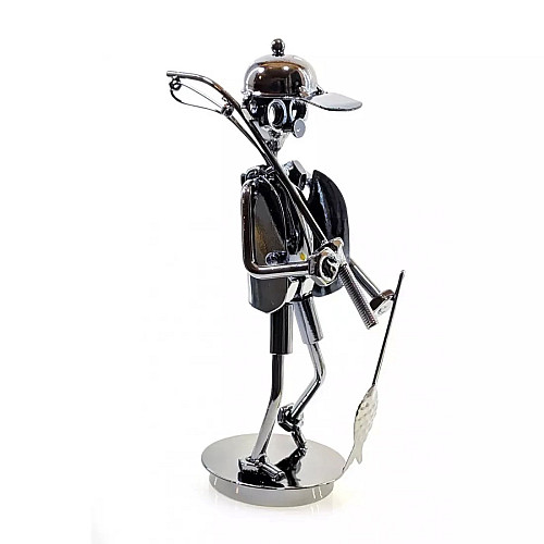 Фигурка техно-арт No Brand Рыбак с рыбой 20х14х8 см Черный (DN20166)