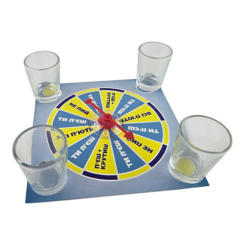 Ігра рулетка з рюмками 15х15х4 см Різнокольоровий (DN26028)