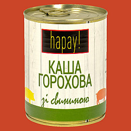 Каша горохова Hapay зі свининою з/б 340г Zdorovo (HAP-8063)