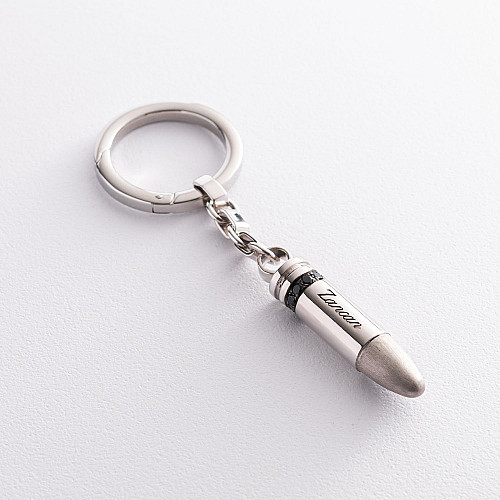 Мужской серебряный брелок Пуля Zancan EXP077