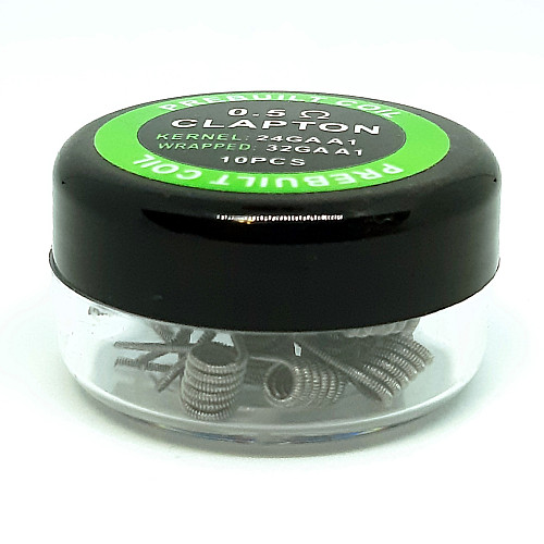 Комплект спиралей PREBUILT Clapton Coil 0.5 10 шт Ом (bs064-hbr)