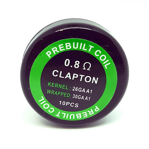 Комплект спиралей PREBUILT Clapton Coil 0.8 10 шт Ом (bs065-hbr)
