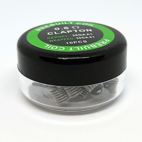 Комплект спиралей PREBUILT Clapton Coil 0.8 10 шт Ом (bs065-hbr)