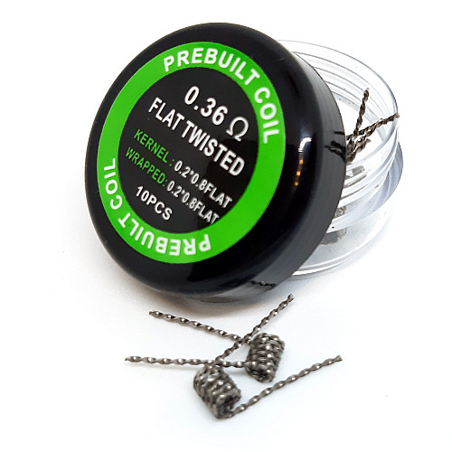 Комплект спиралей PREBUILT Flat Twisted Coil 0.36 10 шт Ом (bs066-hbr)