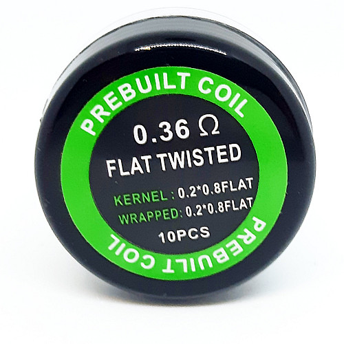 Комплект спиралей PREBUILT Flat Twisted Coil 0.36 10 шт Ом (bs066-hbr)