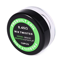 Комплект спиралей PREBUILT Mix Twisted Coil 0.45 10 шт Ом (bs062-hbr)