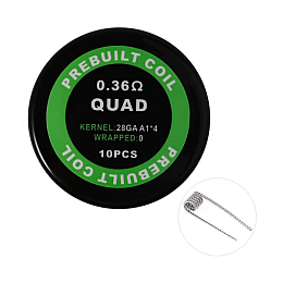 Комплект спиралей PREBUILT Quad Coil 0.36 10 шт Ом (bs054-hbr)