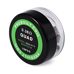 Комплект спиралей PREBUILT Quad Coil 0.36 10 шт Ом (bs054-hbr)