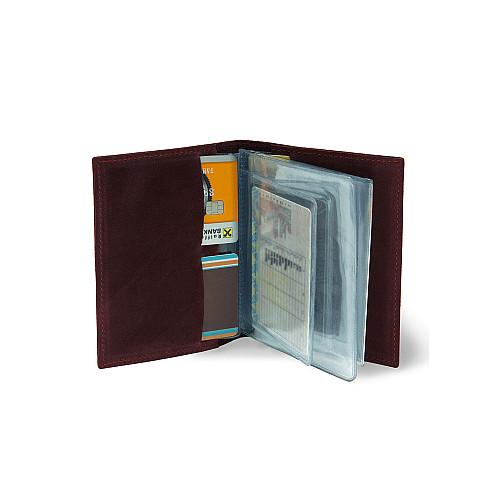 Кожаная обложка для автодокументов BermuD B 02-18Br-01-1 Бордовый