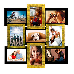 Фоторамка Золоте мерехтіння на 9 фотографій Sabefet T-FX30246