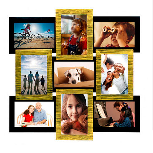 Фоторамка Золоте мерехтіння на 9 фотографій Sabefet T-FX30246