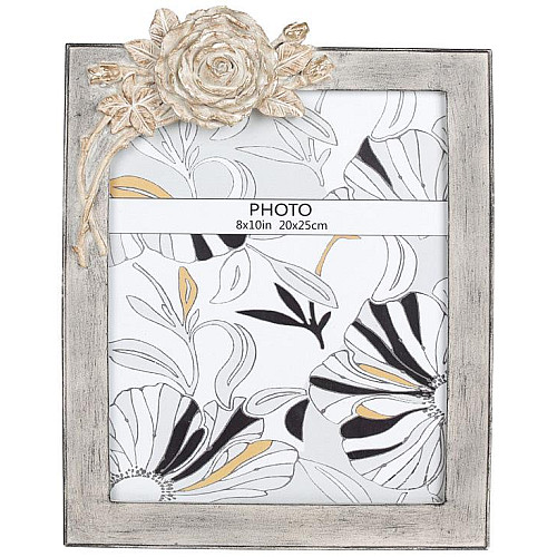 Фоторамка Rose Flower Grey для фото 20х25 см полистоун Bona DP41974