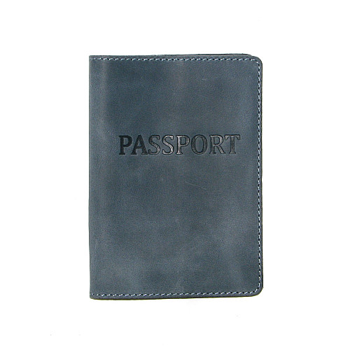Обложка на паспорт DNK Leather Паспорт-H col.B 15,5х9,8 см Синяя