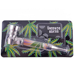 Трубка курительная металлическая HM №HL-YD038-3 Конопля (do270-hbr)