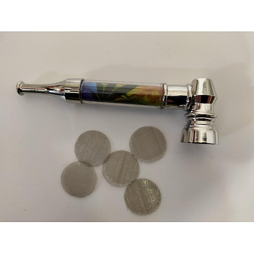 Трубка курительная металлическая HM №HL-YD038-3 Конопля (do270-hbr)