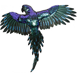 Муляж декоративний Попугай Green-Blue з пайетками 70см Bona DP118122