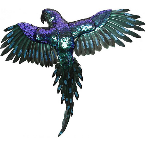 Муляж декоративний Попугай Green-Blue з пайетками 70см Bona DP118122