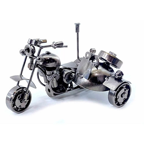 Фигурка техно-арт No Brand Мотоцикл с мотоколяской 15х10х10 см Серый (DN26519)