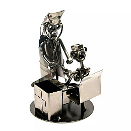 Фигурка техно-арт подставка под ручки No Brand Врач 17,5х12х12 см Серый (DN26547)