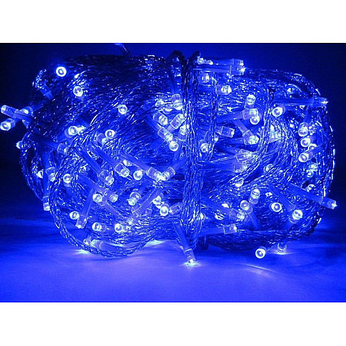Светодиодная гирлянда Lampiki на 200 LED синяя 8 режимов от сети для помещения и улицы под накрытием