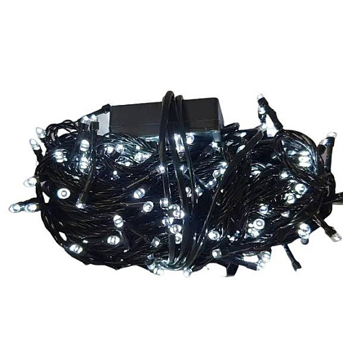 Светодиодная гирлянда Lampiki на 300 LED белая 8 режимов от сети для помещения и улицы под накрытием