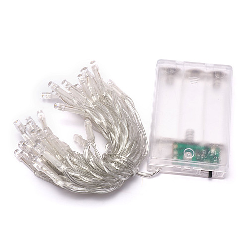 Гірлянда на батарейках 50 LED мульти світлодіодна гірлянда на прозорому проводі 2 Режими
