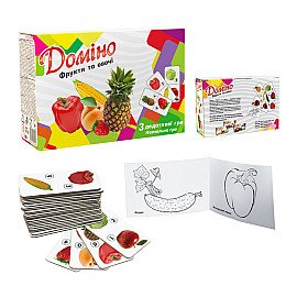 Настільна гра Доміно "Фрукти та овочі" Strateg 30764 укр.