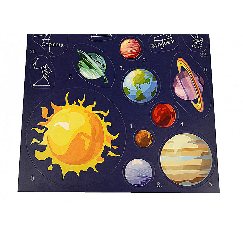 Игра с многоразовыми наклейками Умняшка "Карта звездного неба" укр. КП-007 KP-007