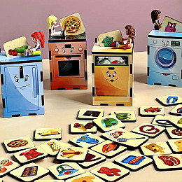 Дерев'яна настільна гра "Побутова техніка" Ubumblebees ПСД001 PSD001 сортер-комодик