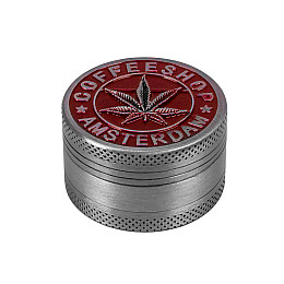 Гриндер для измельчения табака ASHTRAY Амстердам HL-243 COFFEESHOP 40х25 мм Silver-Red (10902-hbr)