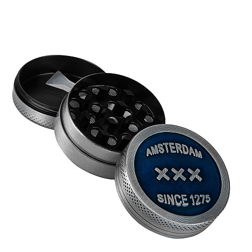 Гріндер для подрібнення тютюну ASHTRAY Амстердам HL-243 SINCE 1275 XXX 40х25 мм Silver (10901-hbr)