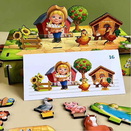 Настільна розвиваюча гра "Панорама: ферма" Ubumblebees ПСФ130 PSF130 з картками