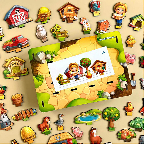 Настільна розвиваюча гра "Панорама: ферма" Ubumblebees ПСФ130 PSF130 з картками