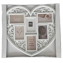 Мультирамка EVG INNO ZB-6-5358 Heart Collage 6 53х58х2.5 см Белый (6812246)
