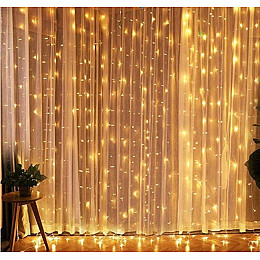 Гирлянда Штора No Brand 300х300см 400 LED Теплый белый (1502805561)
