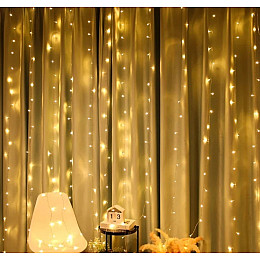 Гирлянда Штора No Brand 300х300см 400 LED Теплый белый (1502805561)