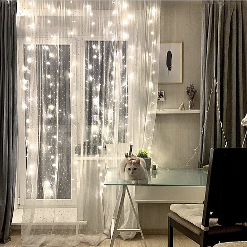 Гирлянда Штора No Brand 300х300 см 400 Led Холодный белый (1502807371)