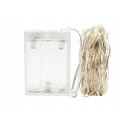 Светодиодная гирлянда нить на батарейках Lampiki Капли росы на 100 Led 10 м Мульти