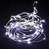 Светодиодная гирлянда нить на батарейках Lampiki Капли росы на 50 Led 5 м Холодный белый