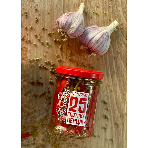 Перец гострий маринований ZaPalnichka 25 шт 212 г Червоний (ZaPaPGMR25)
