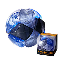 Головоломка MiDeer Neon Space Kongming Lock 3D-танграм Футбол Сине-чорний (MD2223)